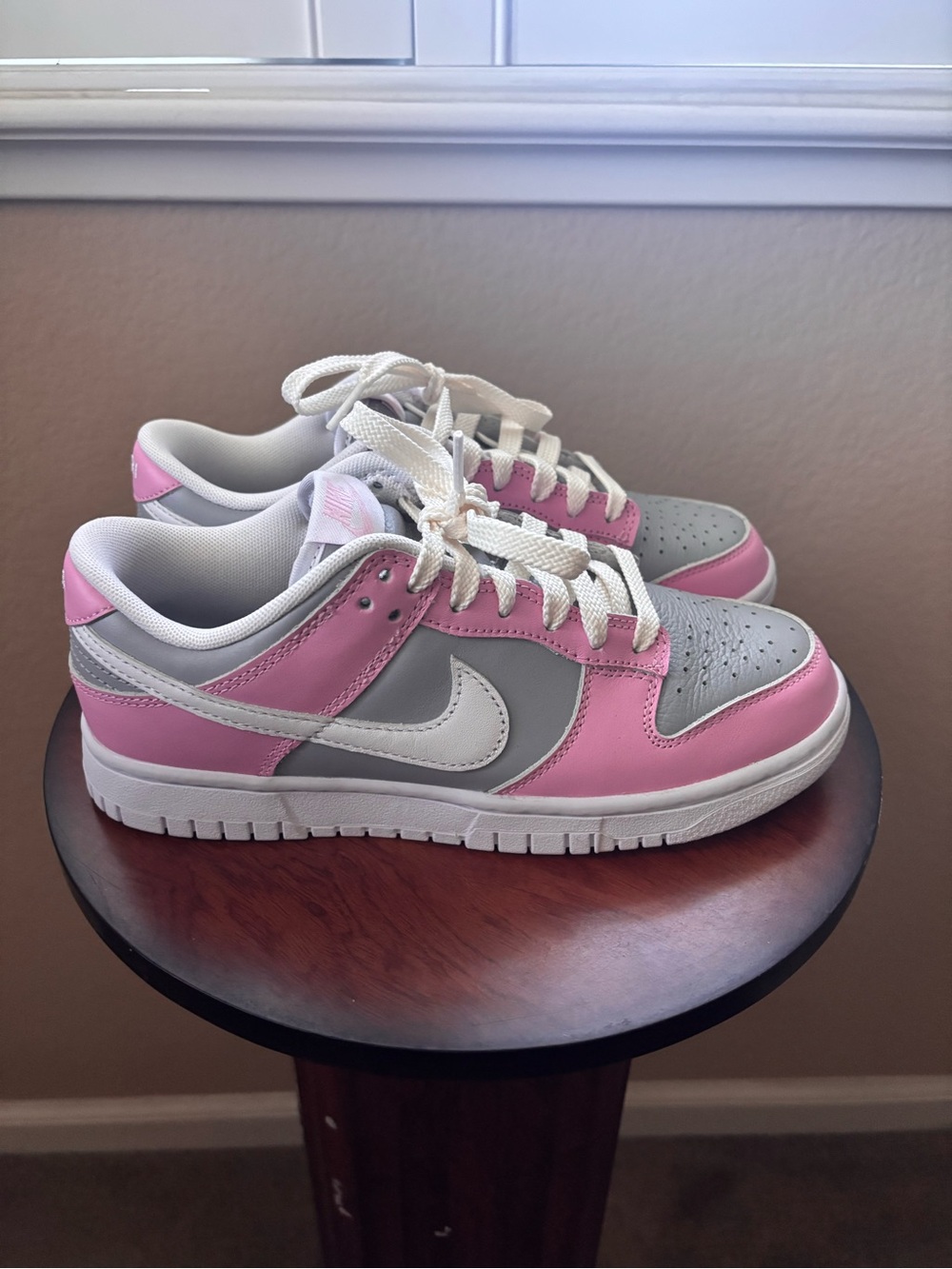 Nike By You Dunk Low Pink Grey White Sneakers size 6.5 women’s